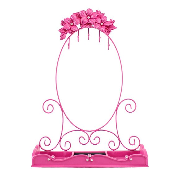 13 Inches Fuchsia Hot Pink Flower Jewelry Display Rack Organizer in Gift Box - Picture 1 of 5